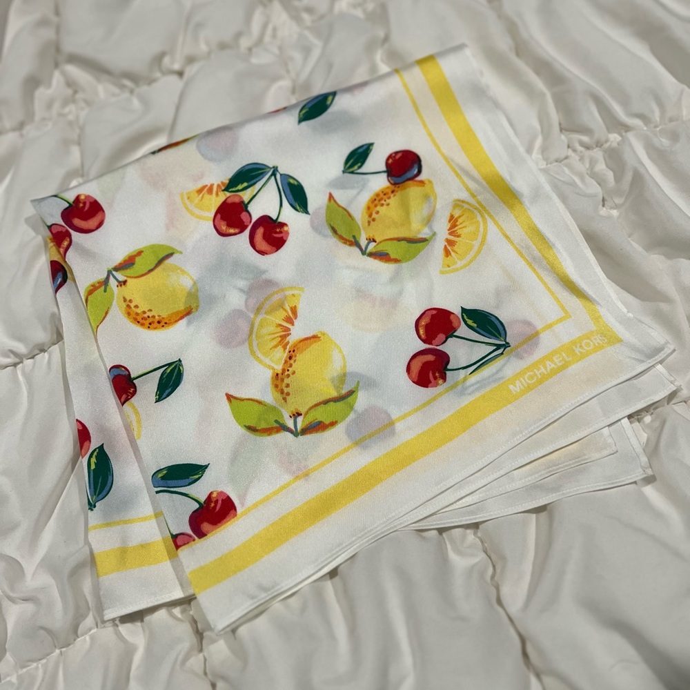 Michael Kors Fruit Print Silk Scarf